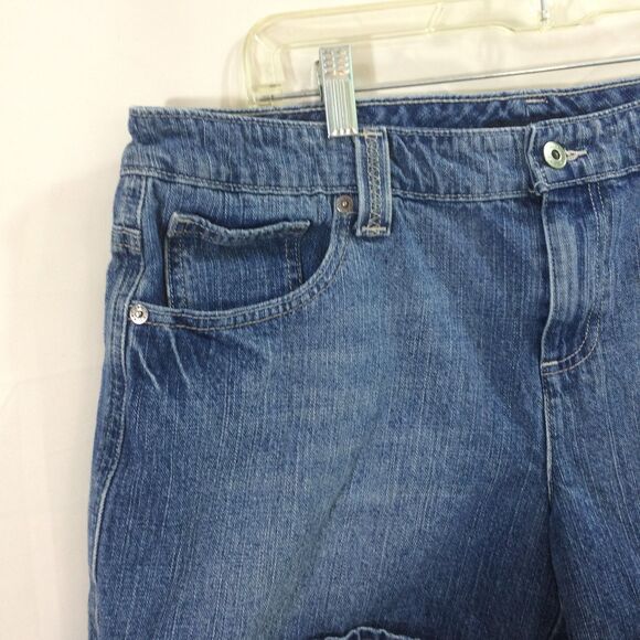 Y2K Tommy Hilfiger Denim Shorts 14 Blue 100% Cotton Flap Pockets Vintage 90s - Picture 3 of 4